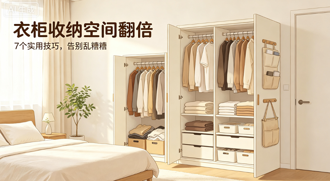 衣柜总乱糟糟?该怎么收纳整理?7 个实用技巧,小户型也能让衣柜空间翻倍-图片1